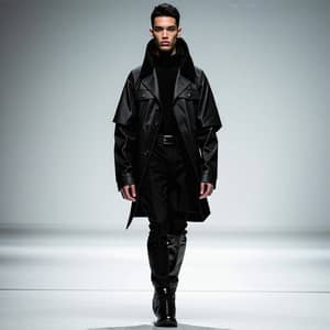 Dark and Edgy High Fashion Ensemble | Unique Structural Design