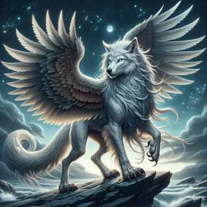 Wolf Griffin Mythical Creature - Majestic and Fierce