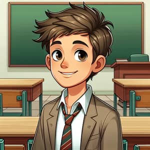 Detailed 2D Animation of a Backbencher School Boy