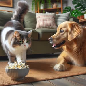 Cat Fighting with Dog: A Playful Showdown