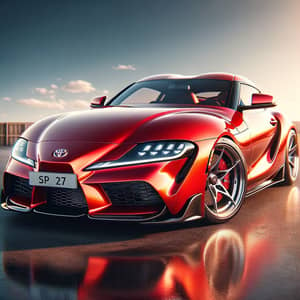 Toyota Supra High-Performance Sports Car Closeup Image