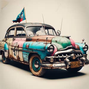 Vintage 1950s Car in Colorful Glory