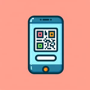 Mobile Payment QR Code Icon - Flat & Colorful Style