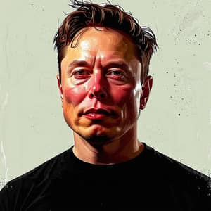 Elon Musk in Black T-Shirt - Profile Picture