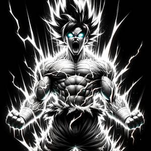 Ultra Instinct - Muscular Humanoid Warrior with Intense Power