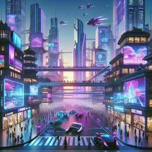 Glitchy Cyberpunk Cityscape: Futuristic Design Unleashed