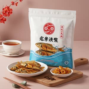 Simple and Festive Fried Fish Packaging Design