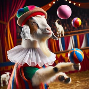 Pierrot Goat Juggling Act at the Circus