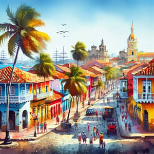 Watercolor Artwork of Cartagena de Indias