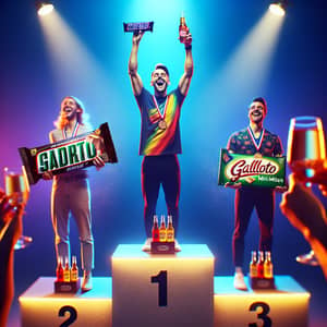 Podium Celebration: Snickers, Gallito Mint, Sangrias & Zepol