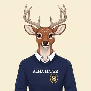 Cute Authoritative Deer Mascot Design