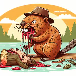 Beaver Cannibalism Illustration