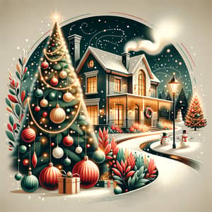 Christmas Themed Graphic for Real Estate Agency | Festive Home Design