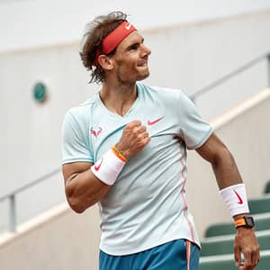 Rafa Nadal Holding Jersey Like Soccer Stars