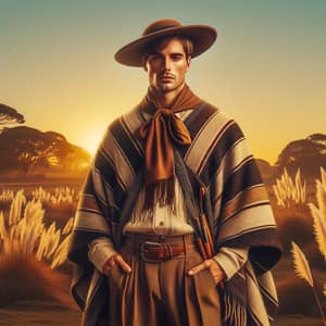 Authentic Argentinean Gaucho Attire at Sunset | Cultural Exhibit