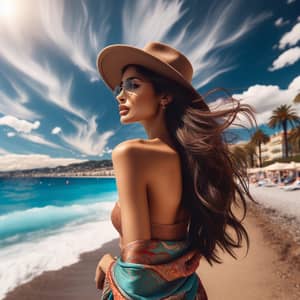 Stunning Middle-Eastern Woman at Nice Beach