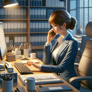 Professional Secretary in a Modern Office Setting