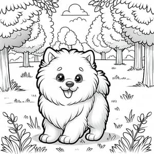 Samoyed Dog Coloring Page for Kids