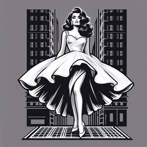 Elegant Hollywood Glamour | Iconic Vintage-Inspired Illustration