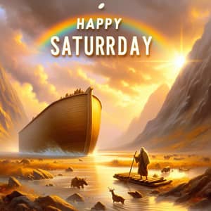 Happy Saturday: Noah Reaches Mount Ararat with the Ark