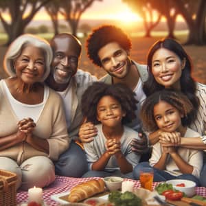 Heartwarming Family Picnic: Gratitude & Respect Amidst Sunset