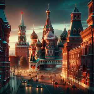 Hyper Realistic Artwork of Iconic Red Square in Russia