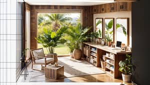 Tropical Home Office Designs for a Cozy Workspace