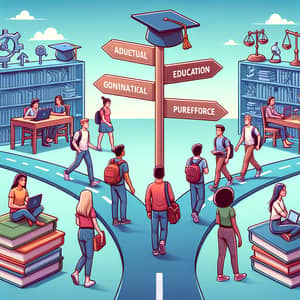 Diverse Group of Young Students: Educational Choices Visualization