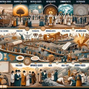 Judaism Poster: Timeline, Beliefs, Practices, Cultures, Issues, Holy Figures