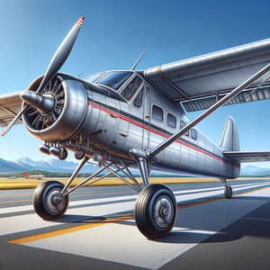 Detailed Storch Airplane Image: Silver with Red Stripe