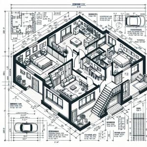 Detailed Generic Two-Story Residential House Floor Plan