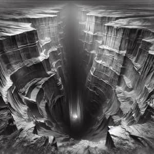 Eerie Deep Abyss: Mysterious Natural Trench in Desolate Landscape