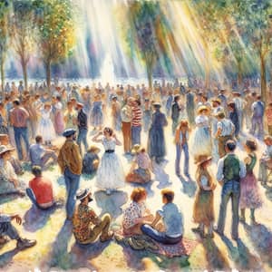 Impressionist Style LGBTQ+ Community Gathering at Park