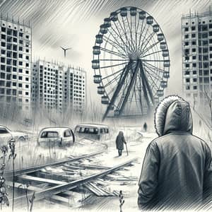 Pripyat Ferris Wheel Sketch - The Artifact in Abandoned Town