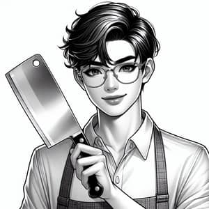 Young South Asian Home Cook with Cleaver | Kitchen Art