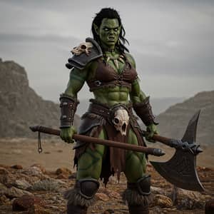 Fierce Female Orc Barbarian Artwork