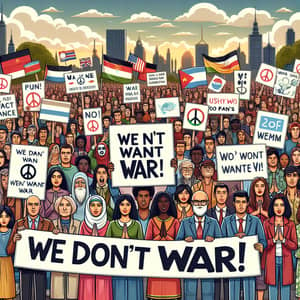 Protest for Peace: We Don't Want War! Unity in Diversity