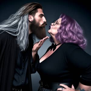 Professor Snape Kisses Plus-Sized Woman: Photorealistic Image