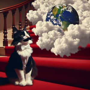 Whimsical Tuxedo Cat: A Historical Reflection