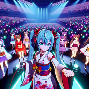 Anime-Style Virtual Reality Concert with Colorful Idols