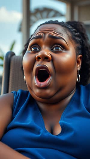 3D Ultra High-Resolution Image of Shocked Black Woman