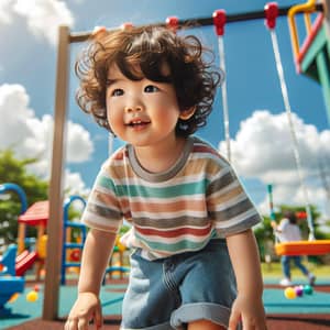 Lively Toddler Playtime in Colorful Playground