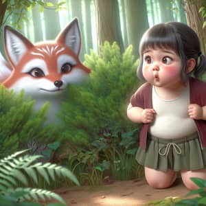 Chubby Girl Meets Kitsune in Enchanted Forest