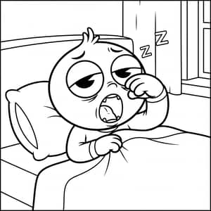 Simple Sleepy Coloring Page for Kids