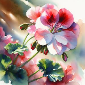 Stunning Watercolor Geranium Painting