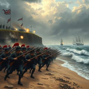 18th-Century Normandy Invasion: A Dramatic Battle Scene