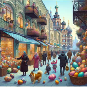 Vibrant Easter Celebration in Moscow Streets