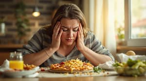 Hyperrealistic Image of Obese Person Eating Junk Food