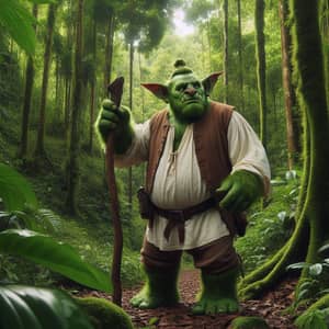 Green Ogre Hunting in Woods - Shrek Style