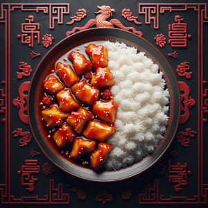 Hyperrealistic Chinese Orange Chicken Dish